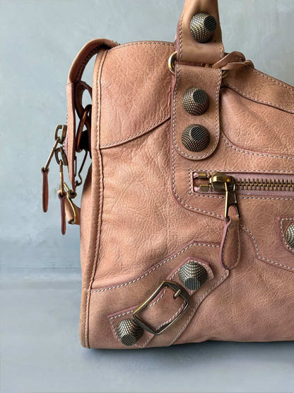 Balenciaga City Classic Giant 21 Salmon Pink Lambskin Bag