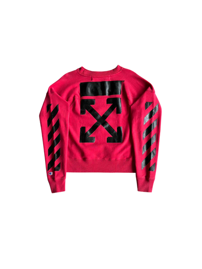 Off White x Champion Red Crewneck