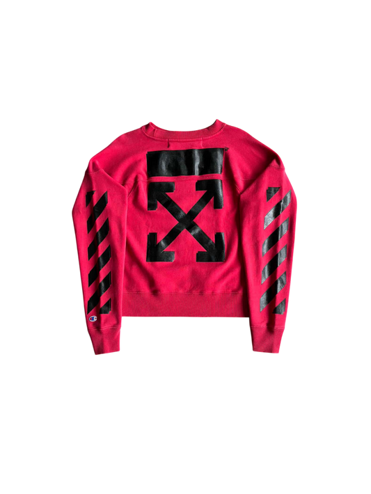 Off White x Champion Red Crewneck