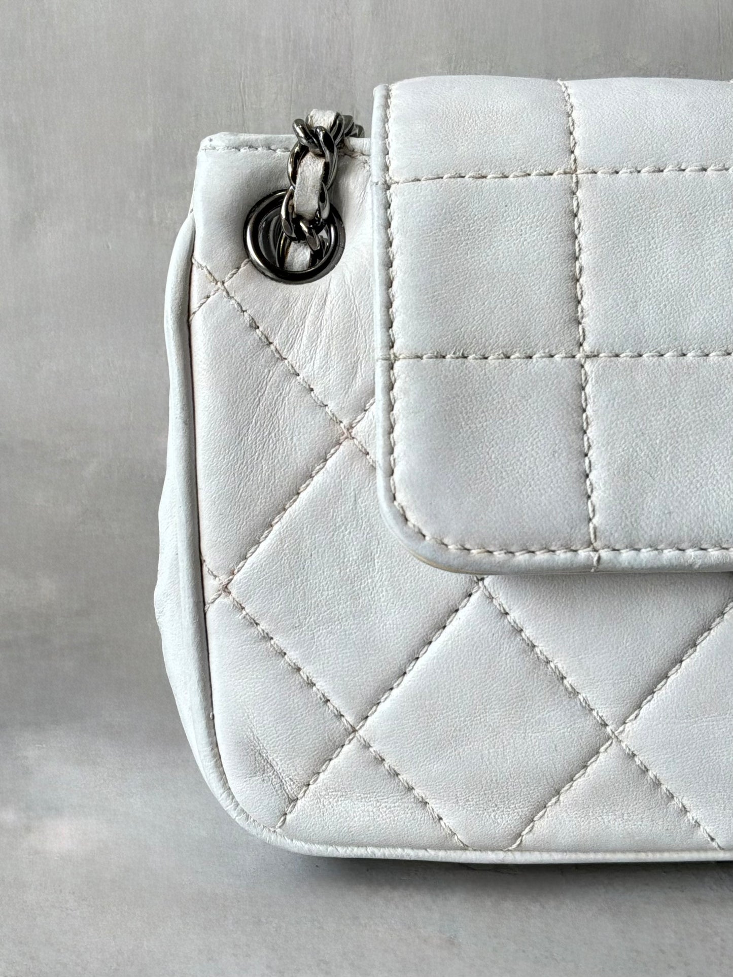 Chanel Choco Bar Quilted White Flap