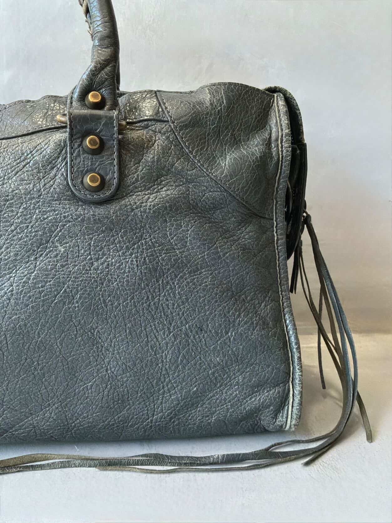 Balenciaga City Part Time Dark Gray Lambskin Bag