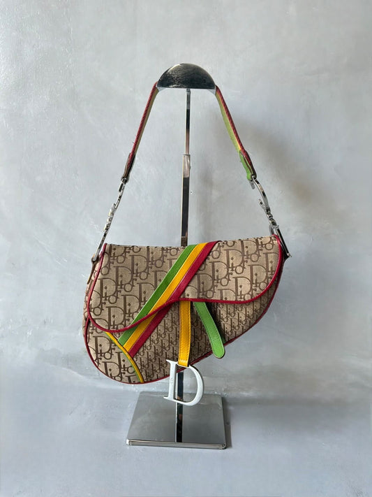 Dior John Galliano Rasta Saddle Bag