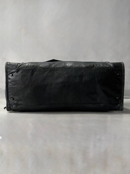 Balenciaga XL Weekender Black on Brass Lambskin Bag