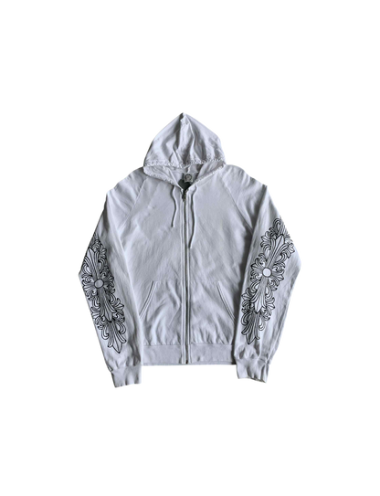 90’s Chrome Hearts Horseshoe Floral Zip Hoodie