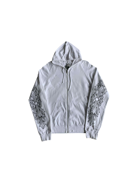 90’s Chrome Hearts Horseshoe Floral Zip Hoodie