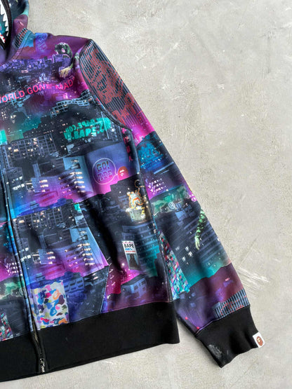 Bape Neon Tokyo Shark Full Zip Hoodie