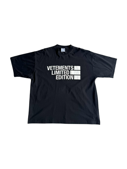 Vetements Limited Edition Black Tee