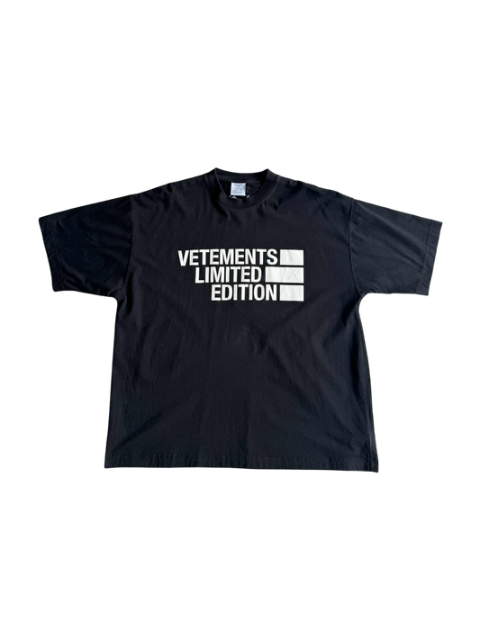 Vetements Limited Edition Black Tee