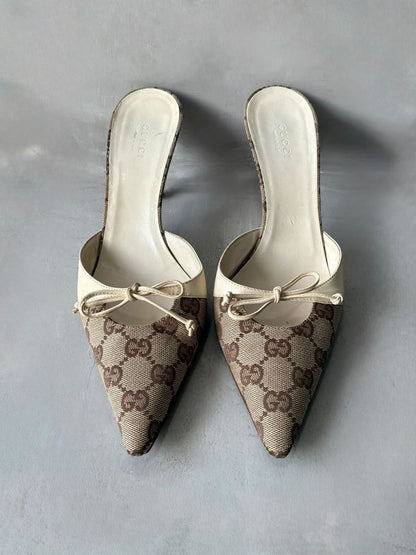 Gucci Monogram Kitten Heels