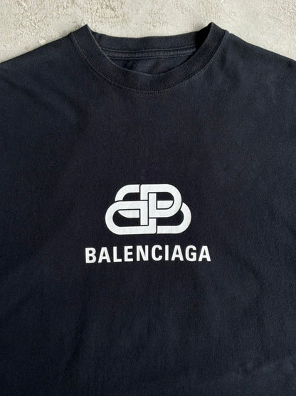 Balenciaga Interlock Logo Black Tee