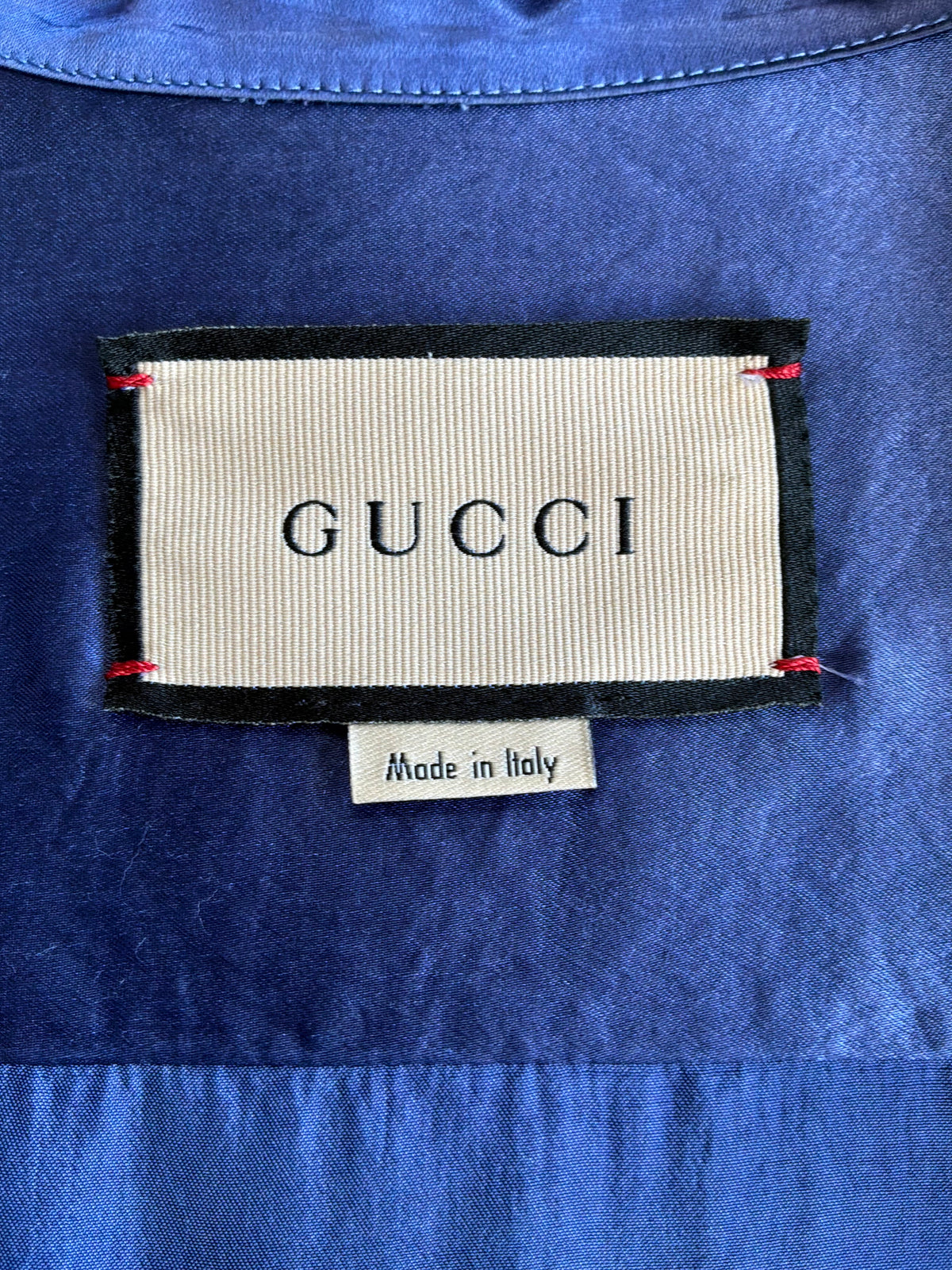Gucci Interlocking G Satin Bowling Shirt