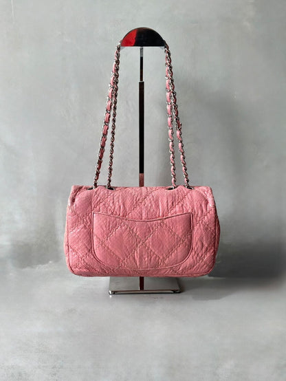Chanel Python Skin Pink Flap Bag