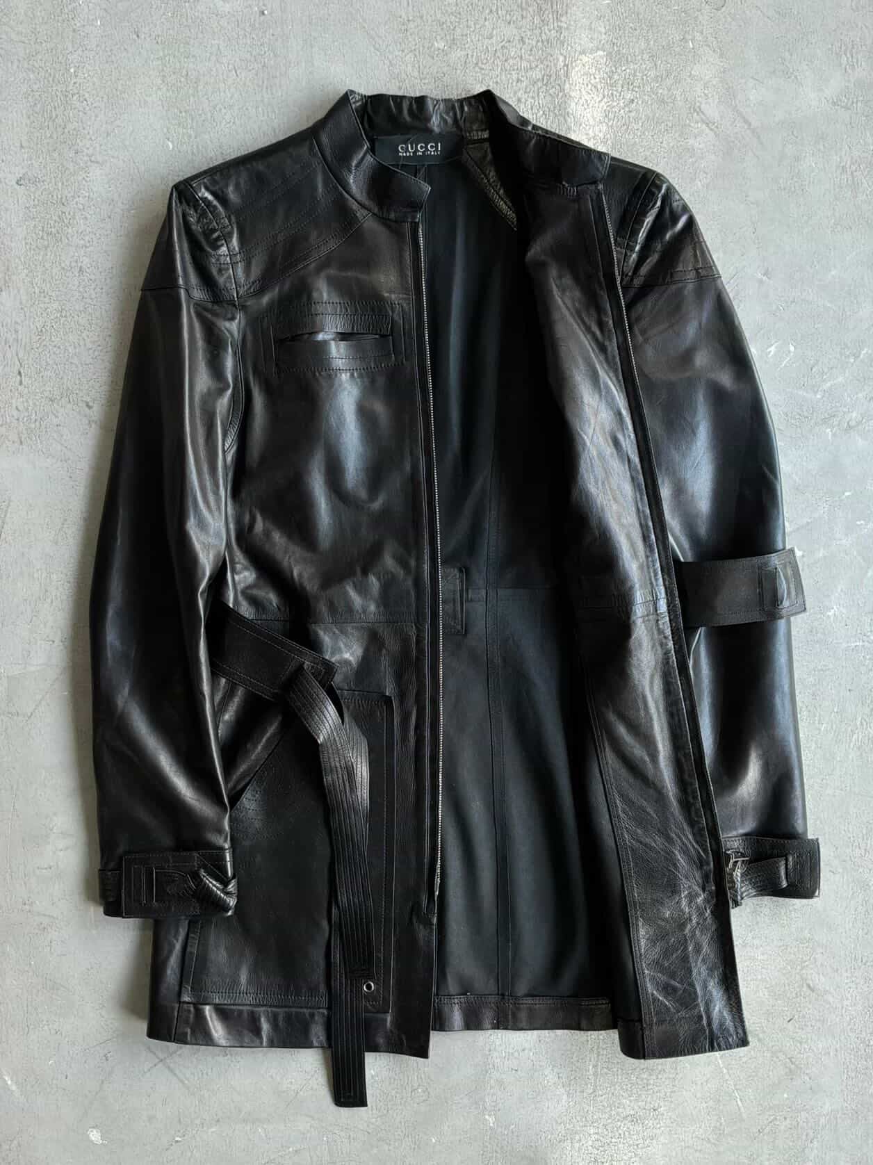 90’s Gucci Tom Ford Era Belted Trench Leather Jacket