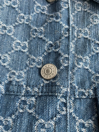 Gucci Monogram Metallic Reversible Denim Jacket