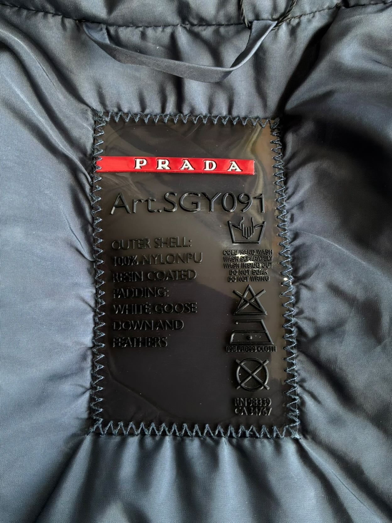 Prada Emblem Sleeve Puffer Jacket