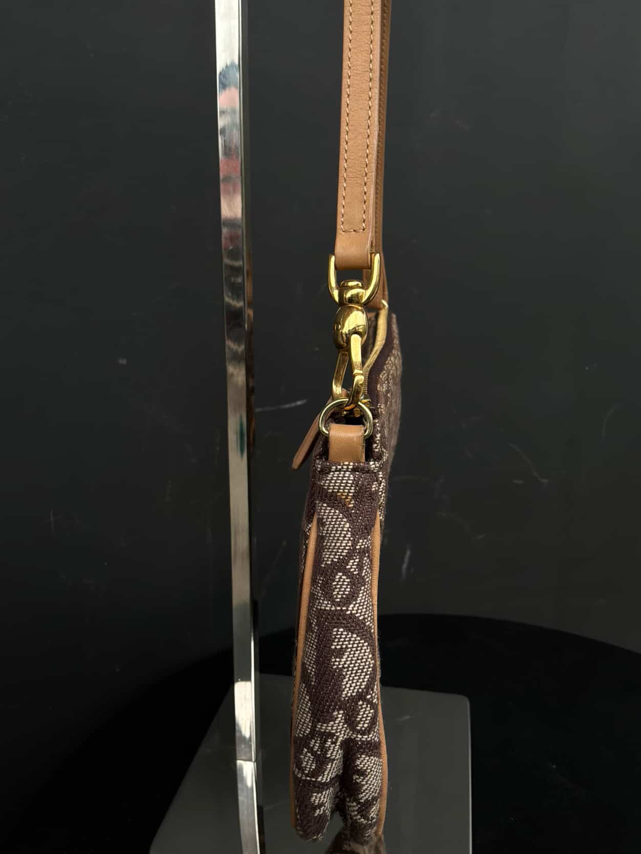 Dior Vintage Brown Oblique Saddle Bag