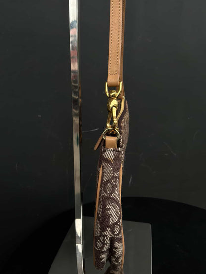 Dior Vintage Brown Oblique Saddle Bag