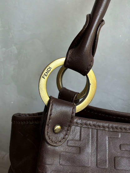 Fendi Leather Monogram Chef Bag