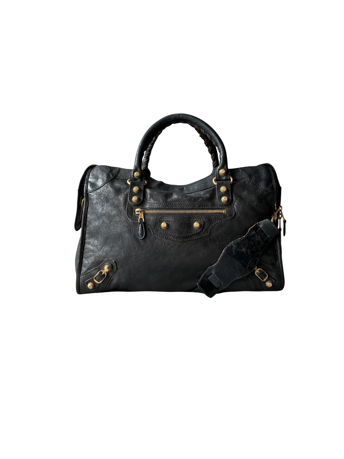 Balenciaga Classic City Black on Gold Giant 21 Lambskin Bag