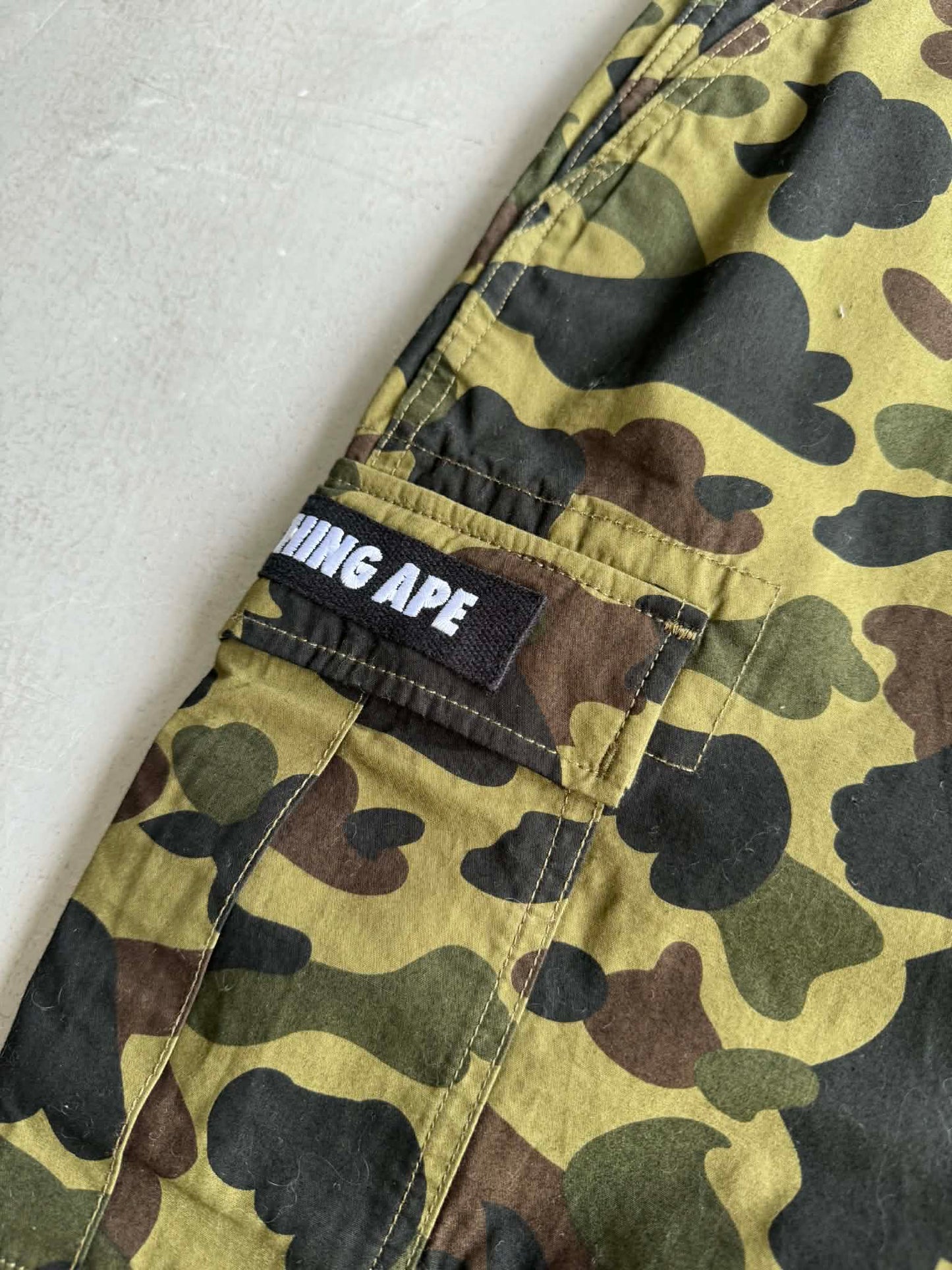 Bape 1st Camo spell out pants