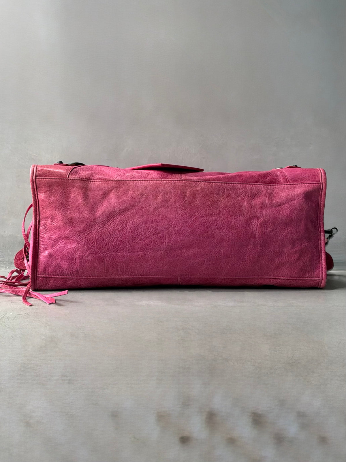 Balenciaga City Part Time Hot Pink on Brass Lambskin Bag