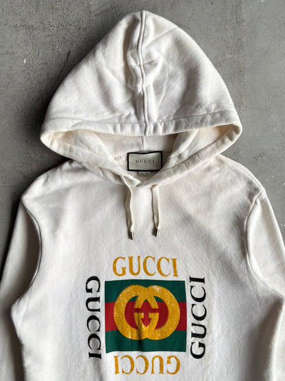 Gucci GG Box Logo Distressed Hoodie