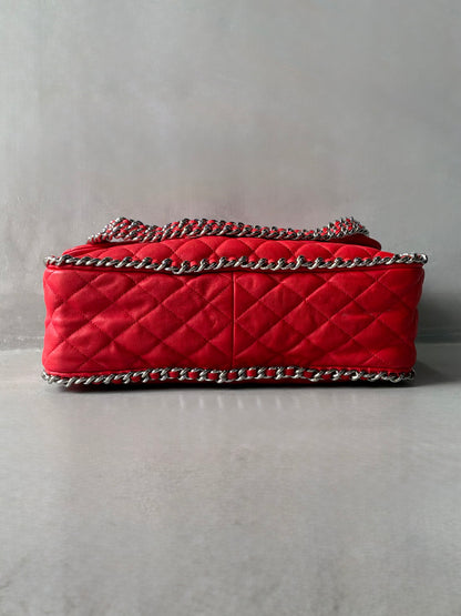 Chanel Chain Around Pink Maxi Flap