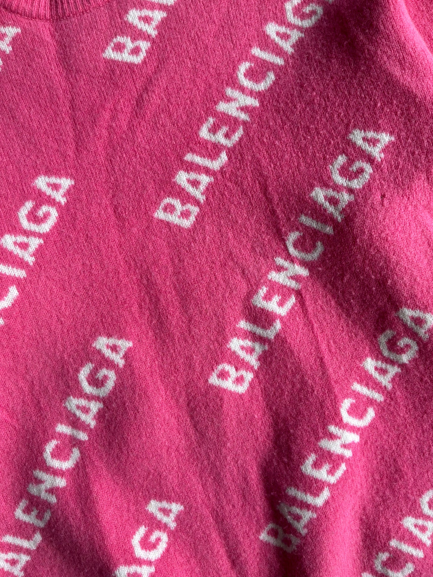 Balenciaga All Over Print Pink Crewneck