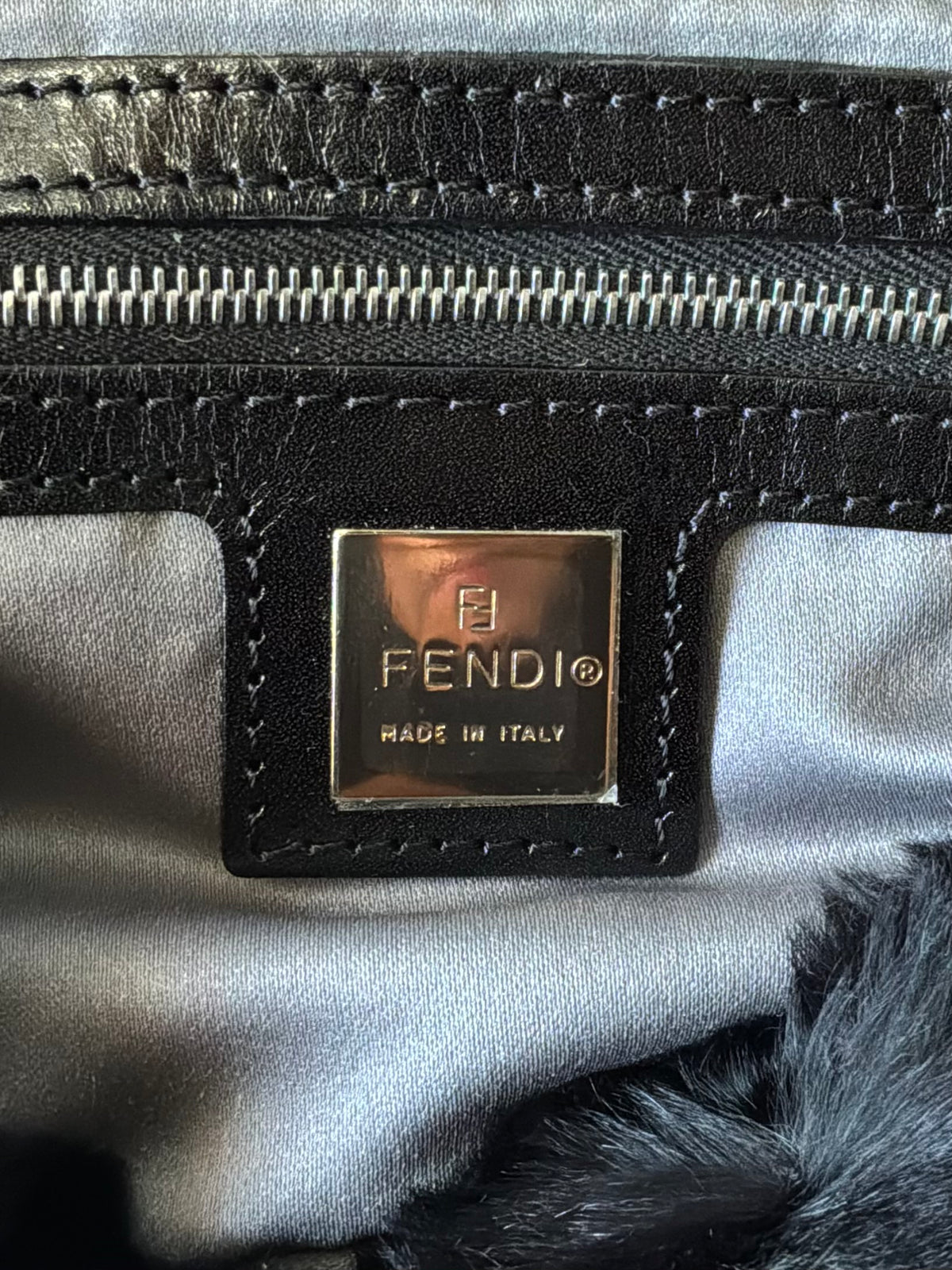 Fendi Rabbit Fur Baguette Bag