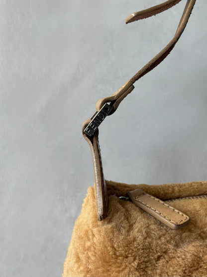 Fendi Faux Fur Baguette Shoulder Bag