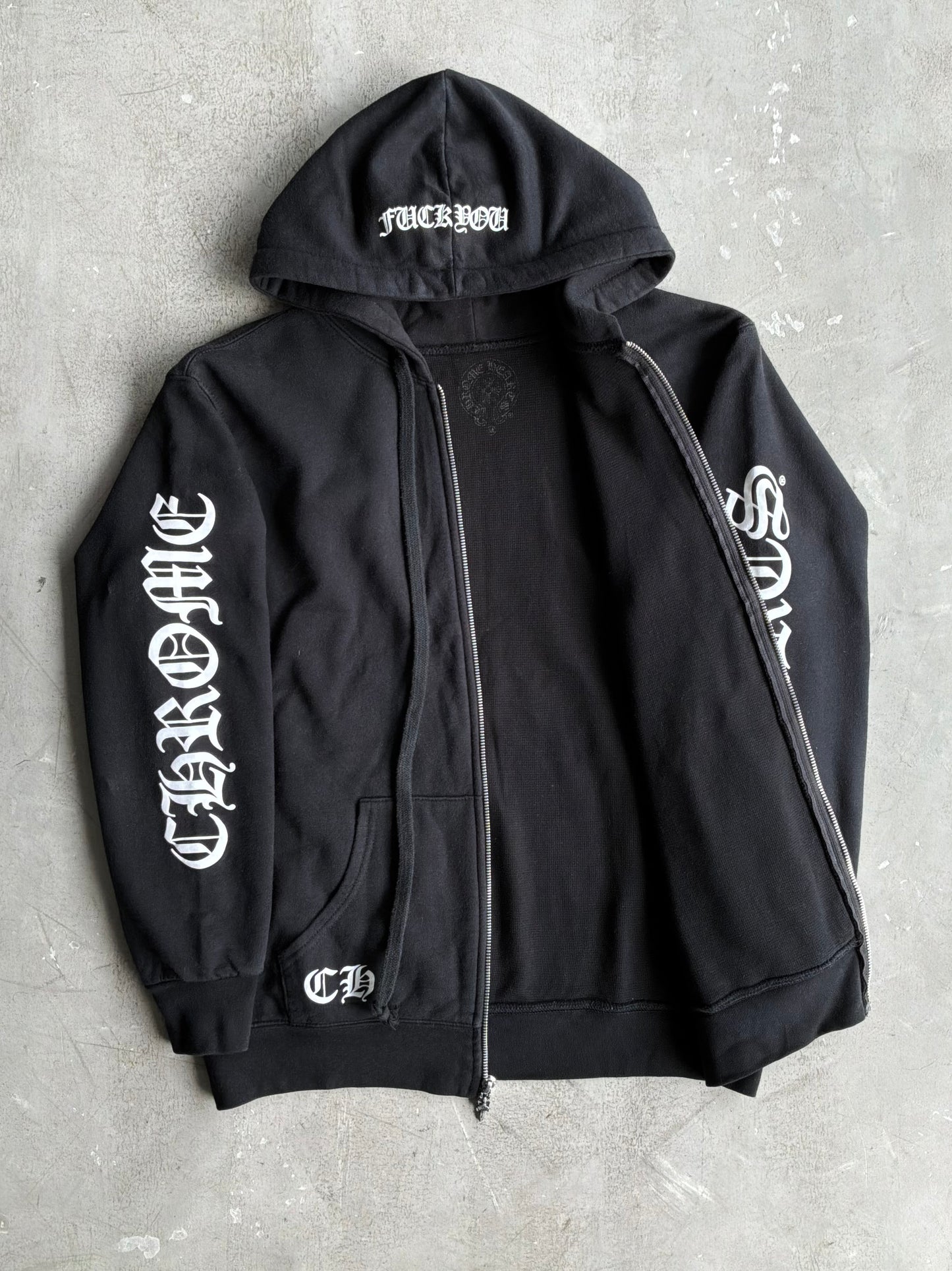 Chrome Hearts FUCK YOU Horseshoe Thermal Zip Hoodie