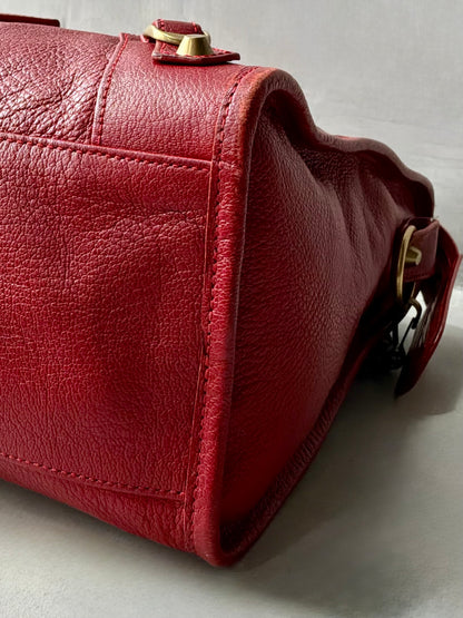 Balenciaga Classic City Red on Gold Lambskin Bag