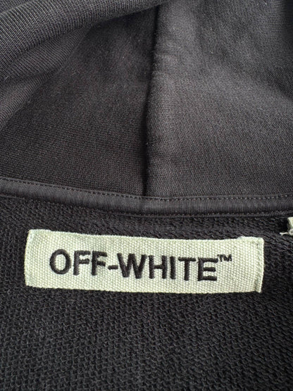 Off White Diagonal Stripe Zip Hoodie