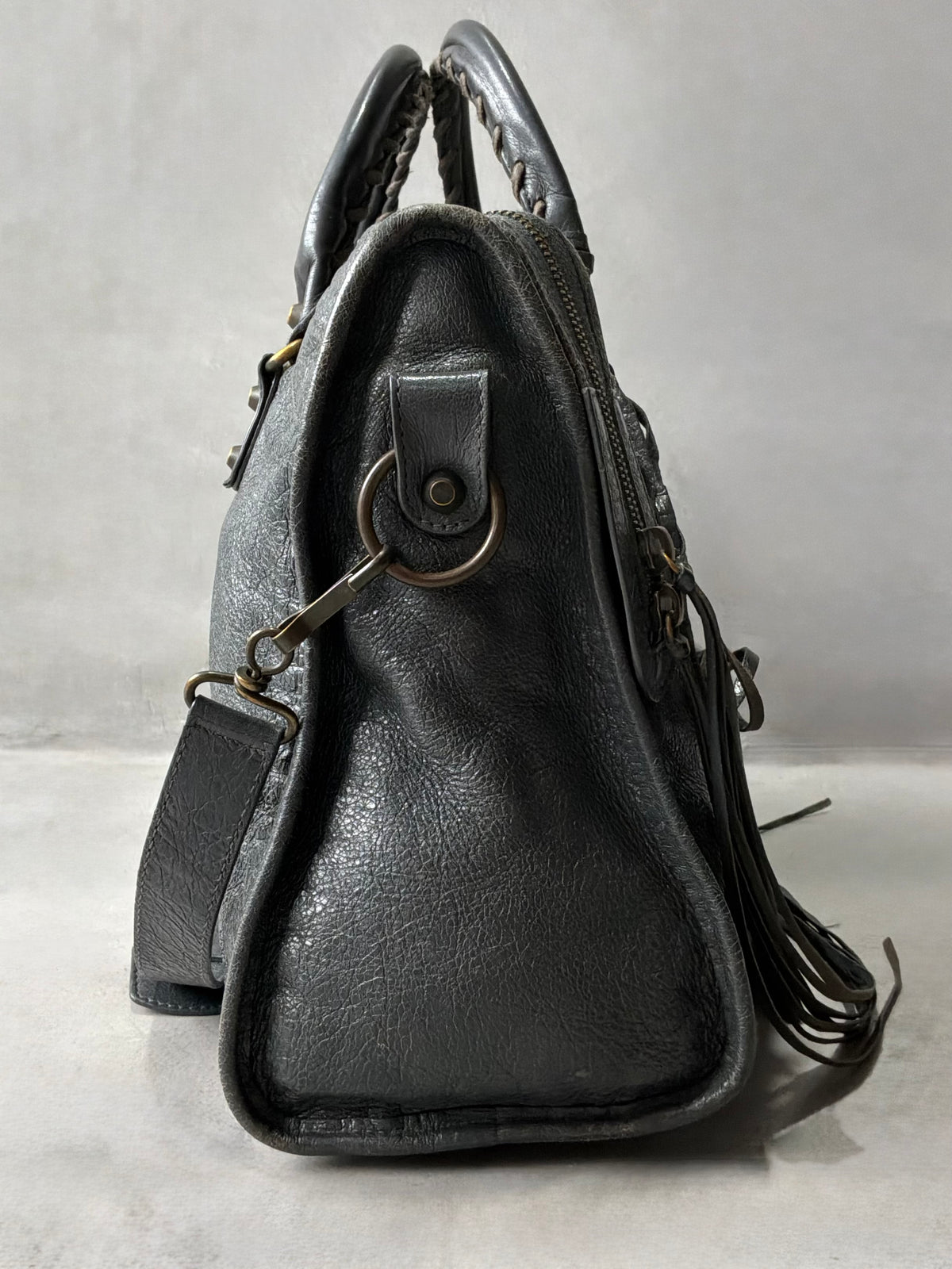 Balenciaga Classic City Gray on Brass Lambskin Bag