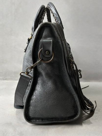 Balenciaga Classic City Gray on Brass Lambskin Bag