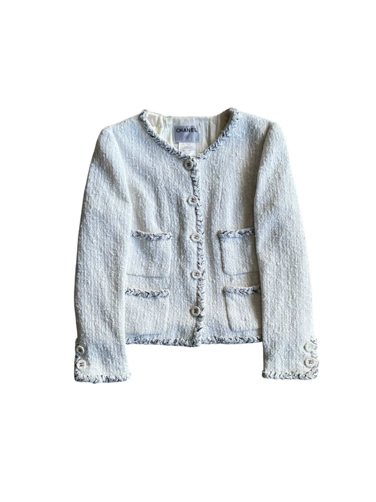 2007 Chanel White & Gold Tweed Blazer
