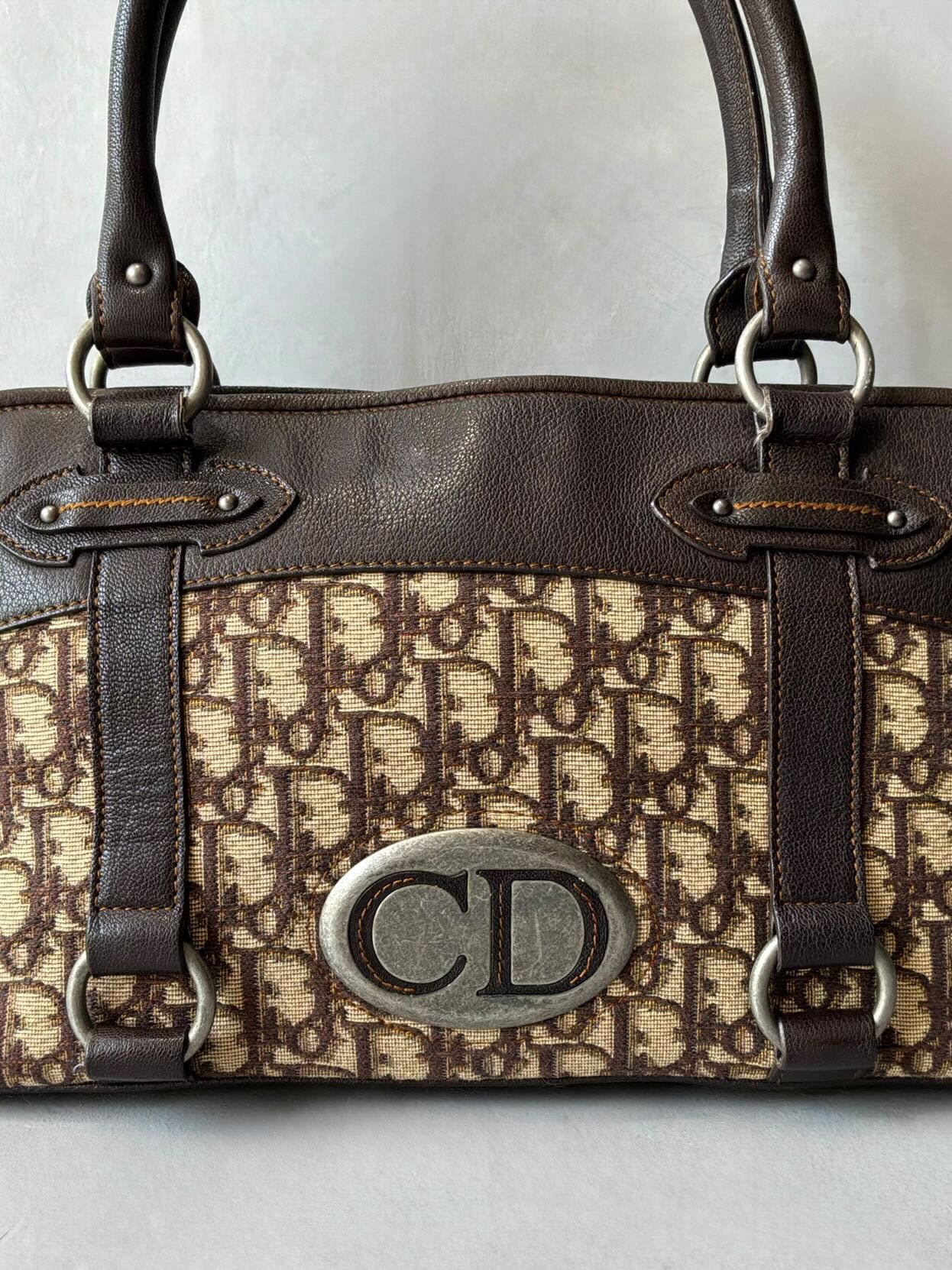 Dior Trotter Leather Boston Bag