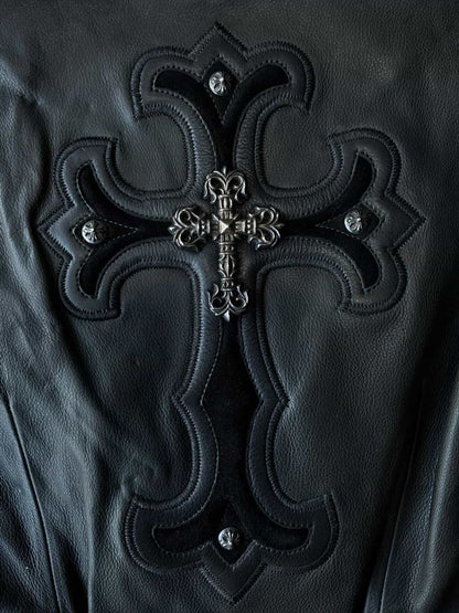 90’s Chrome Hearts Filigree Cross Leather Vest