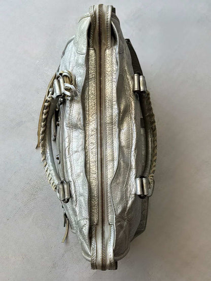 Balenciaga Classic City Metallic Silver Lambskin Bag