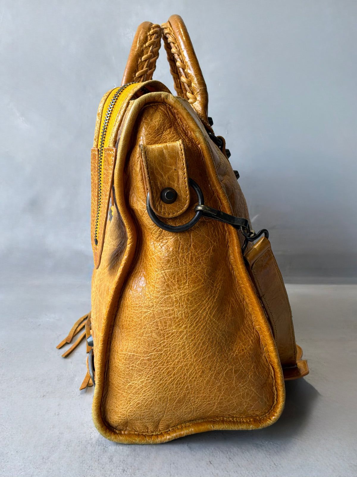 Balenciaga Classic City Yellow on Brass Lambskin Bag