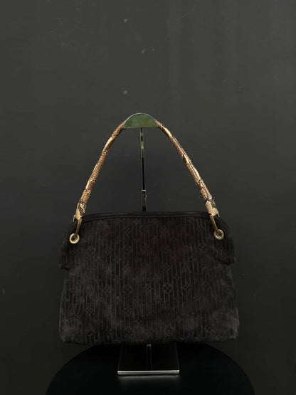 Louis Vuitton Suede Monogram Python Handle Shoulder Bag