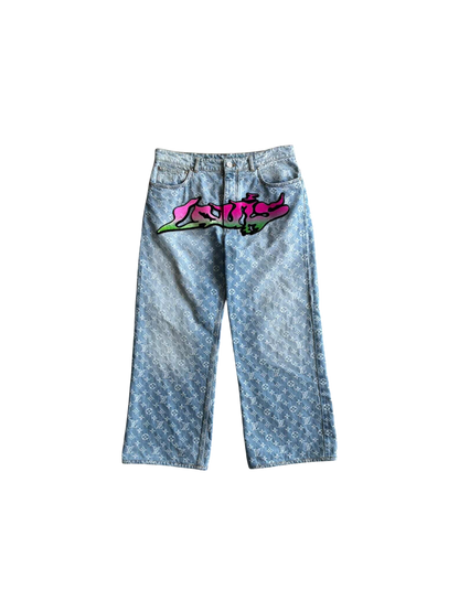 Louis Vuitton Graffiti Monogram Denim Jeans