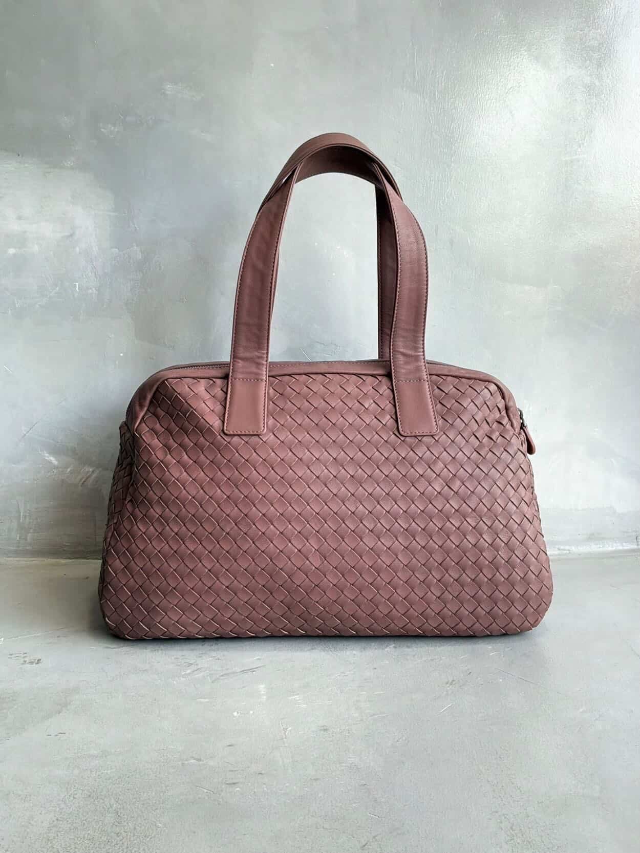 Bottega Veneta Mauve Intrecciato Boston Bag