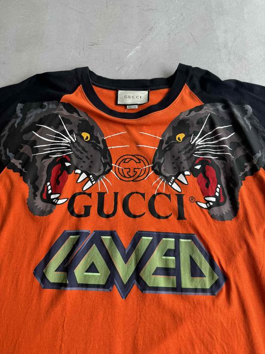 Gucci Loved Tiger Print Orange Shirt