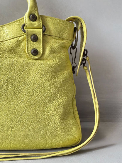 Balenciaga City ‘Town’  Lime Lambskin Bag