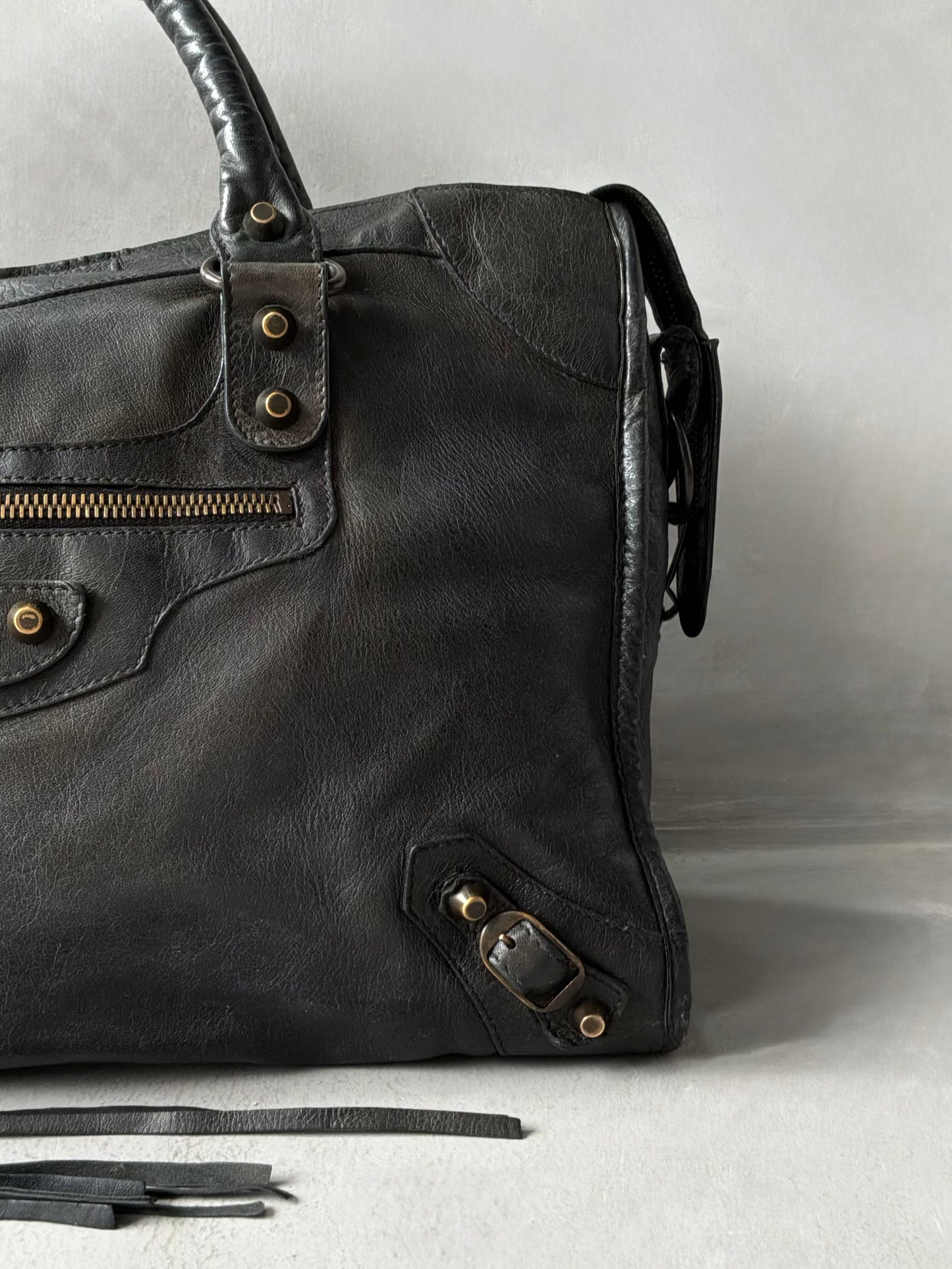 Balenciaga Classic City Black on Brass Lambskin Bag