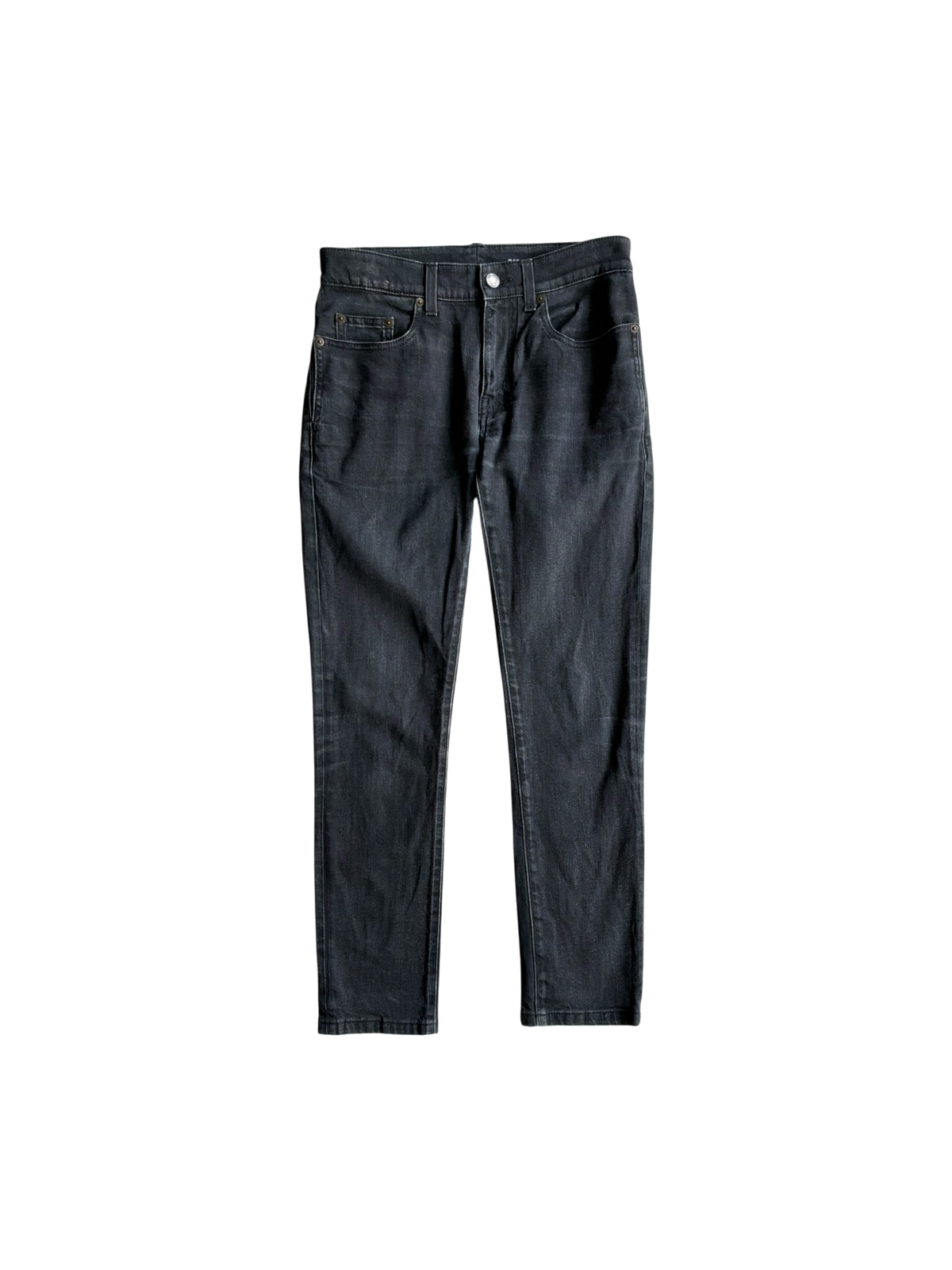 Saint Laurent Paris Washed Black Denim Slim Jeans