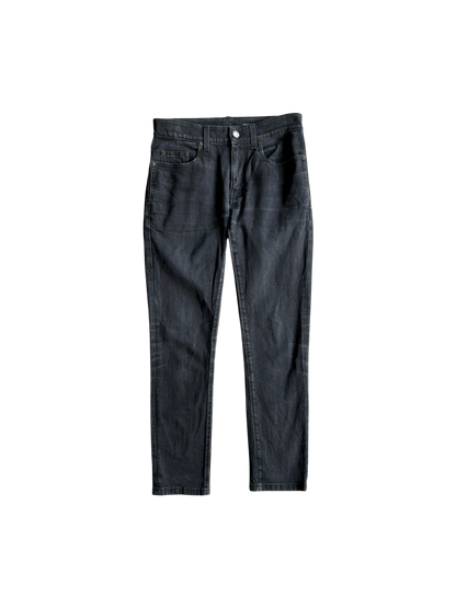 Saint Laurent Paris Washed Black Denim Slim Jeans