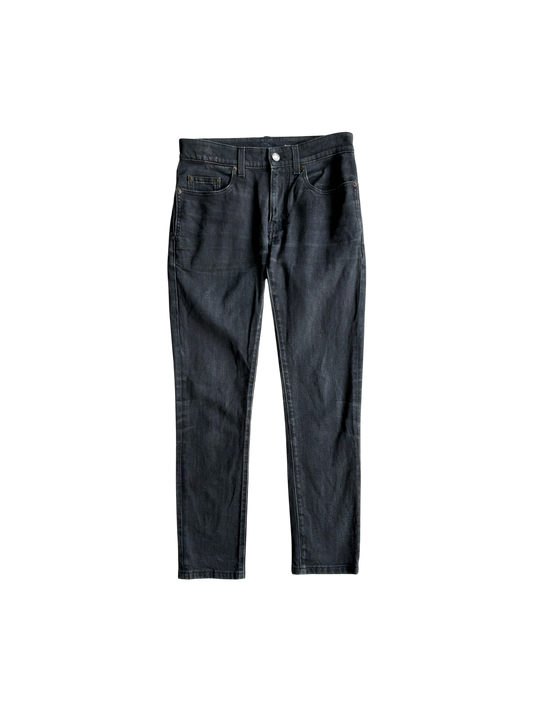 Saint Laurent Paris Washed Black Denim Slim Jeans