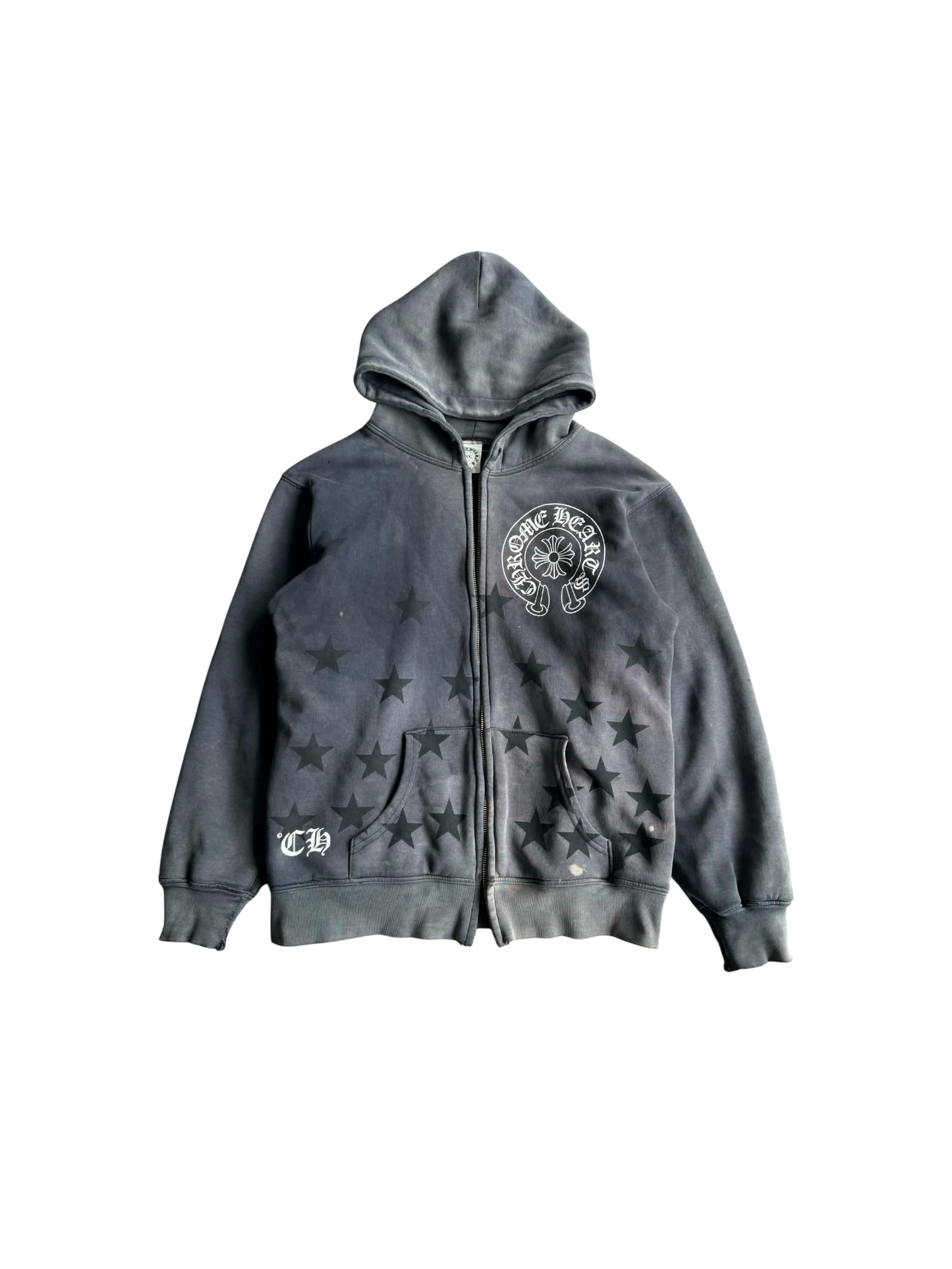 Chrome Hearts Perfect Fade Scroll and Star Thermal Zip Hoodie